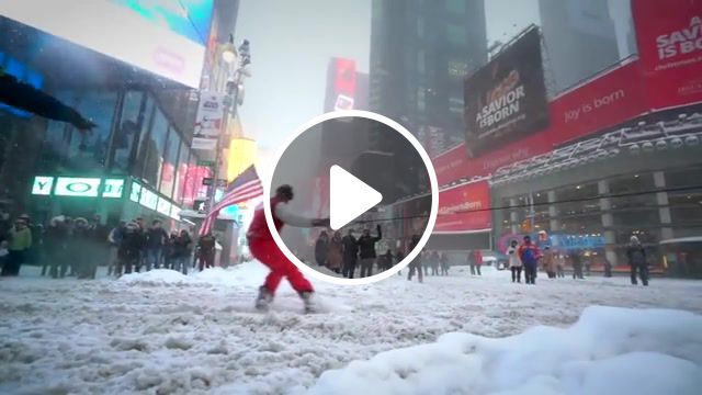 Snowboarding in nyc, bonuscrystals, snow, times square, new york city, nyc, snowboarding, sports. #0
