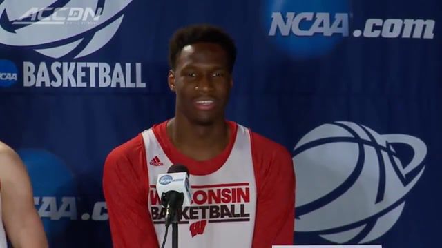 Wisconsin basketball player has embarring moment at press conference, accdigitalnetwork, acc digital network, accdn, acc, college sports, division i, ncaa, atlantic coast conference, athletics, wisconsin, badgers, nigel hayes, embarrasing, stenographer, funny, must see, ncaa tournament, sweet sixteen, sports.