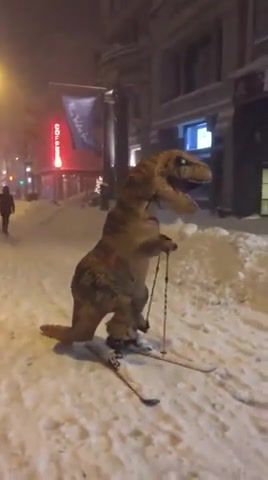 Holy ing shit, its a dinosaur, crazy, wtf, lol, winter, new york, snow, shit, dinosaur, holy ing shit its a dinosaur.