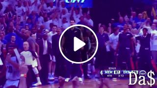 Russell westbrook gets free and throws the hammer down