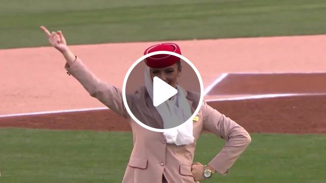 Stewardesses to warm up, baseball, los angeles dodgers, emirates, hershiser, rally cap, emirates airline, emirates steals the show with the los angeles dodgers, flight attendants signal gestures, aviation, stewardess, beauty, stewardesses to warm up, ace of base the sign, gestures, spot, sports. #0
