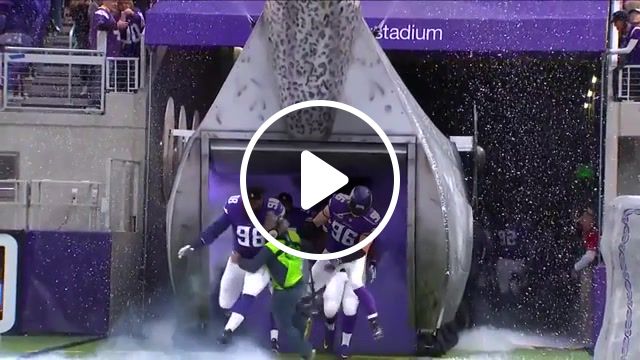 Vikings trample the sound guy running out of tunnel nfl, bad day, vikings run over, sound man, run, sports, american football, nfl. #1