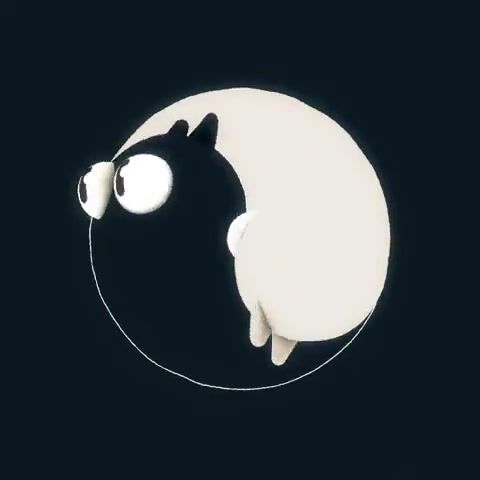 Strange cats, cat, kitty, cat to, stranger things, loop, purrfect, cats, yin, yang, sign, animation, cool, cgi, neat, aesthetic, weird, art, art design.