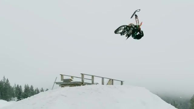 Kyle demelo lands world's first ever front flip on a snow bike, monster energy, monster, worlds first, front flip, snowbike, snow bike, kyle demelo, crash, jump, attempt, landed, x games, red bull, redbull, gropro, snow, action, fastest, biggest, most watched, seether nobody praying for me, sports.