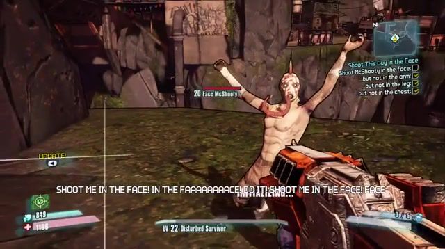 Borderlands 2 Easiest Funniest Mission in Game, Face McShooty - Video & GIFs | yt crop 16 9,borderlands,borderland,two,fastest,fast,mission,quest,face,mcshooty,shot,shoot,shooting,game,funny,gameplay,best,funniest,fun,quick,loot,achievement,achievements,gaming