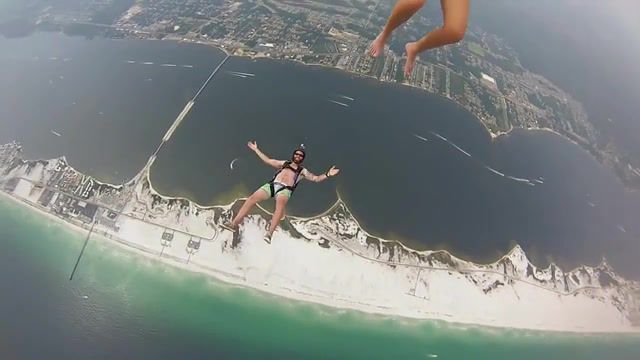 The best Jump, Flying, Beach, Jump, Skydivers, Skydiving, Navarre Beach, Gopro, Helicopter