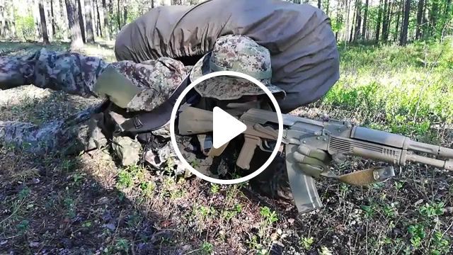 Fast dumping of a backpack military, nature travel. #0