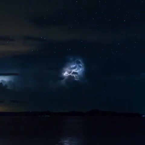 Stormy Night - Video & GIFs | storm,space,flash,night,amazing,omg,wtf,wow,lightings,thunder,sea,nature travel