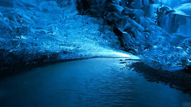 Glacial cave in iceland, eleprimer, orbo, cinemagraphs, cinemagraph, hip hop, trip hop, under, world, magic, cool, nice, groovy, chill, blue, ice, snow, winter, iceland, gif, loop, live pictures.