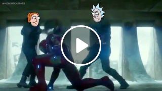 Rick and Summer Beat Up Iron Man Rick and Morty Civil War Parody