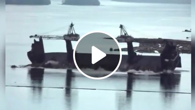 How to unload timber from the ship, timber, ship, timber industry, barge, logs, trees, forest, modern machinery, mega machines, agriculture equipment, heavy equipment, heavy machinery, nature travel. #0