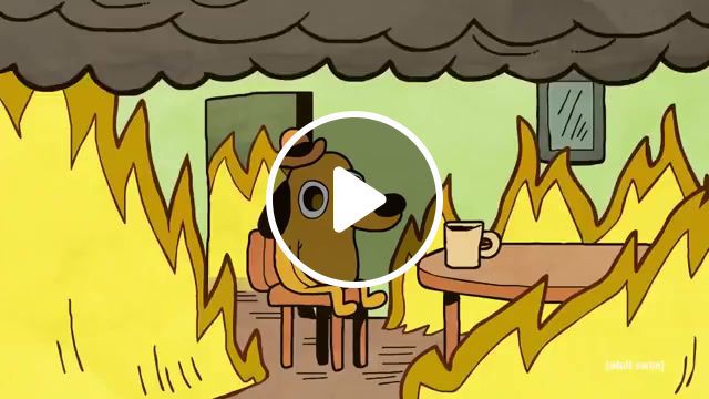 Fire in the hole, fire in the hole, all in the fire, allright, coffee, perfect loop, everything is on fire, everything is in order, mood, minimalism, directional movement, animation, cartoon, adult swim, piano, music. #0