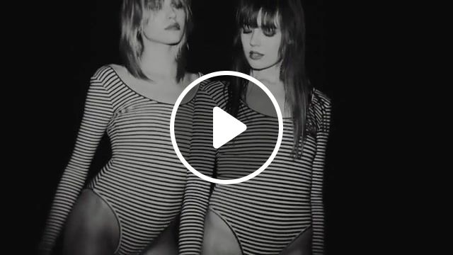 Girls in white stripes, dancing, beautiful, music, models, black and white, hot, pretty, girls, the white stripes the hardest button to button. #1