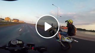 Motorcycle Wheelie Riga