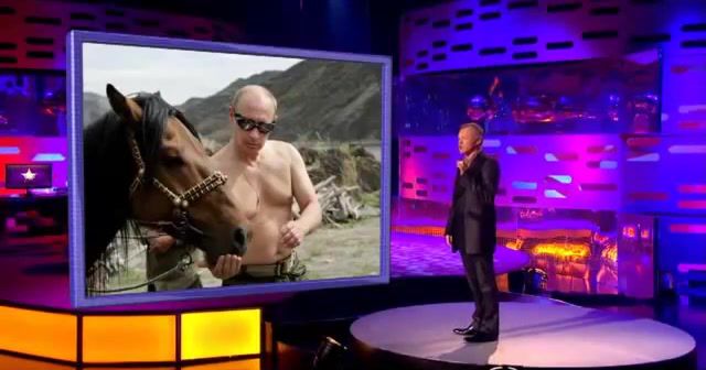 Putin and Unicorn, Unicorn, Putin, Putin And Unicorn, The Graham Norton Show, Graham, More, Hetero Putin, Horse, Manly, Rainbow