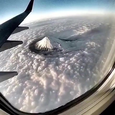 Mount Fuji Among The Clouds. Nature Travel.
