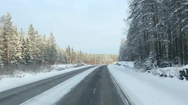Snow and road, nature travel.