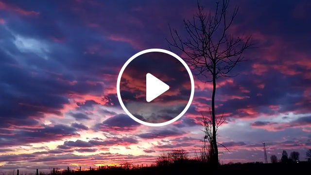 Sunset, nature, sun, sunset, clouds, colour, tree, time lapse, chill, nature travel. #0
