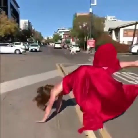 Lady in red, dress, first day, beauty, cartwheel, in red, in, sports.