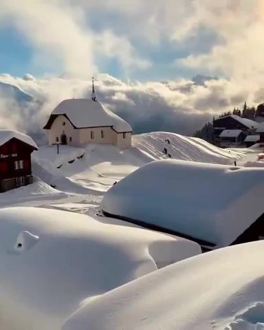 Beautiful snow covered village in switzerland shot by awesome globepix, swiss, snow, mountains, beautiful, winter, view, fun, love, moon, sunny, cool, nature travel.