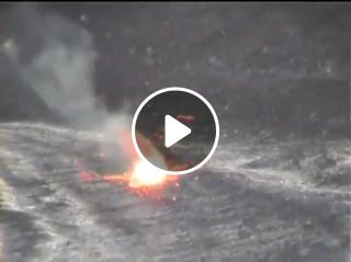 Garbage being thrown in volcano