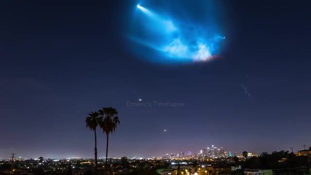 Space x falcon 9 timelapse above downtown los angeles october 7th, emeric le bars, timelapse, emeric's timelapse, time lapse, space x, rocket, ufo, launch, california, vandenberg air force base, vandenberg, light, sky, los angeles, downtown, usa, arizona, alien, united states, musk, science technology.