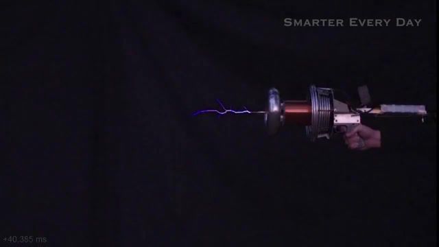 Tesla coil gun, smarter, every, day, science, physics, experiment, slow, motion, slow motion, education, math, science education, what is science, physics of, projects, experiments, science projects, tesla coil, nikola tesla, tesla coil gun, science technology.