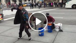 Epic Dancing to a Street Musician in NYC Poppin Hyun Joon