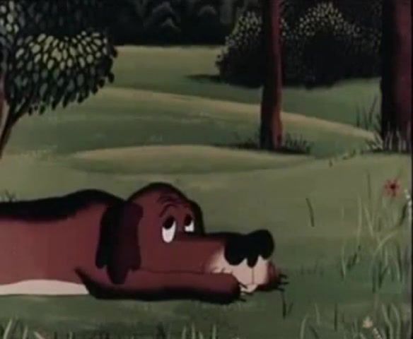 Such a lonely day, cartoon, funny, cute, dog, once upon a time.