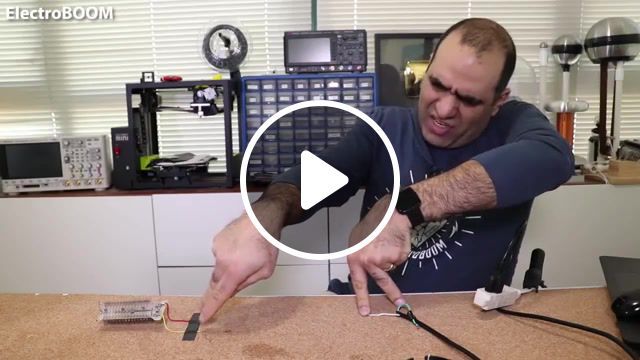 Do not try this at home, educational, electrical, electroboom, science, electronics, engineering, entertainment, equipment, measurement, experiment, mehdi, mehdi sadaghdar, arc, mishap, physics, sadaghdar, test, tools, circuit, funny, learn, shock, spark, discharge, tesla coil, biocharger, jump start, crank, body resistance, grounding, fake, placebo, glowing gas, science technology. #0