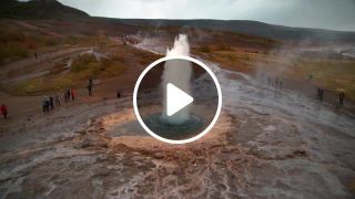 Iceland's geyser in 4k slow mo