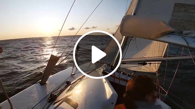 To the sunset, sail, sailing, sunset, chill, yacht, yachting, sports, baltic, waves, sea, wind, nature travel. #0