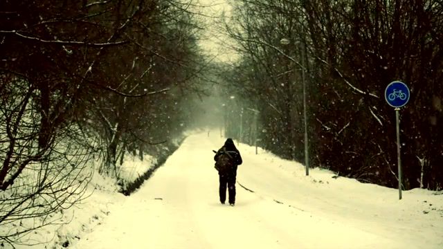 The Lonely Man, Winter, Snow, Cinemagraphs, Cinemagraph, Design, Art, Live Pictures