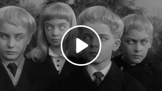 Creepy kids with glowing eyes Scenes from Village of the Damned