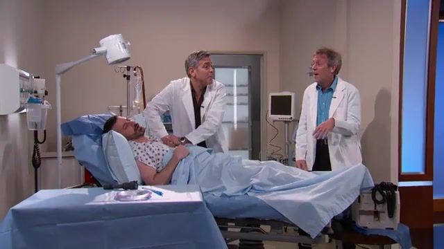 George Clooney and Dr. House saving a life by rapping, Cast, Rap, Hip Hop, Rapper's Delight, Coen Brothers, Hail Caesar, Dr House, Medicine, Hugh Laurie, George Clooney, Actor, Career, Role, Doctor, Hospital, Reunion, E R, Comedy, Funny, Late Night, Jimmy Kimmel Live, Jimmy Kimmel