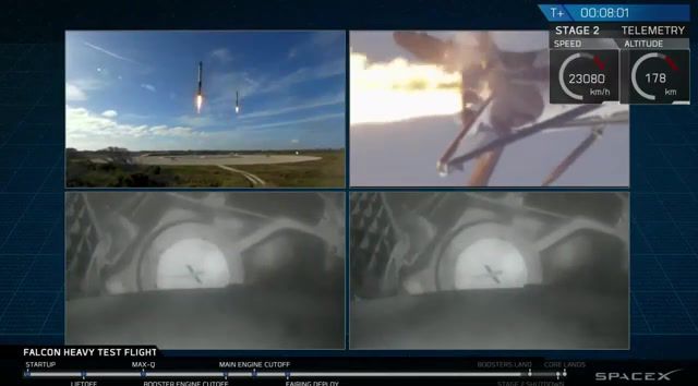Spacex falcon heavy side boosters landing simultaneously, science technology.