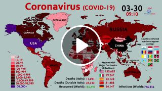 World Map Timelapse of the Coronavirus January 20 to April 1