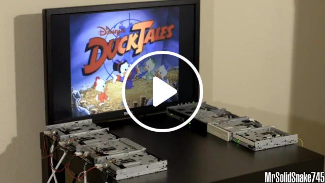 Ducktales theme on eight floppy drives, duck tales, ducktales, floppy drive music, music, drive, floppy, science technology. #0