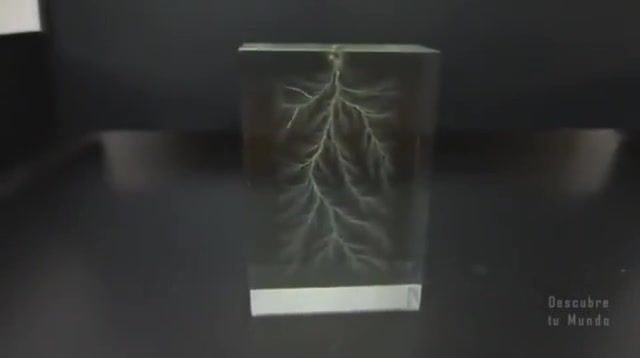 Lightning being trapped in an acrylic block, Neo Fresco Sublimation Original Mix, Science Technology