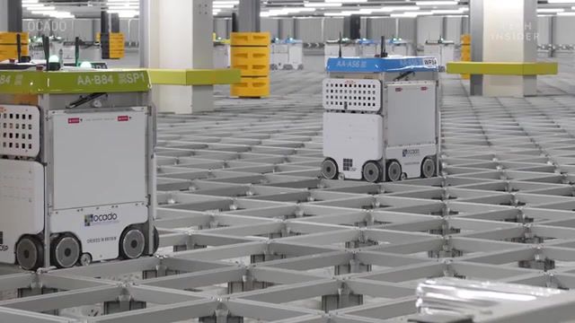 Robots in ocado automated warehouse by tech insider, 0509, innovation, original, retail, uk, tech, ocado, science, tech insider, grocery, shopping, robots, valixt, warehouse.