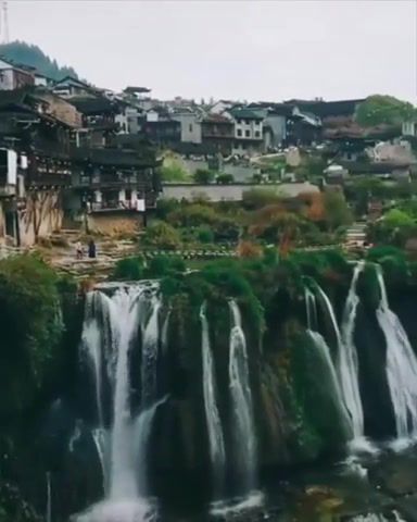 Traditional, china, waterfall, nature, peaceful, re, rude eternal youth, traditional, nature travel.