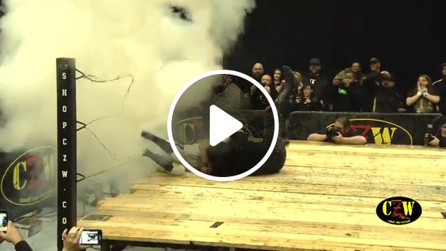 Jimmy lloyd suplex kasey katal through the barbed wire, combat zone wrestling, czw, someone call 911, sports. #0
