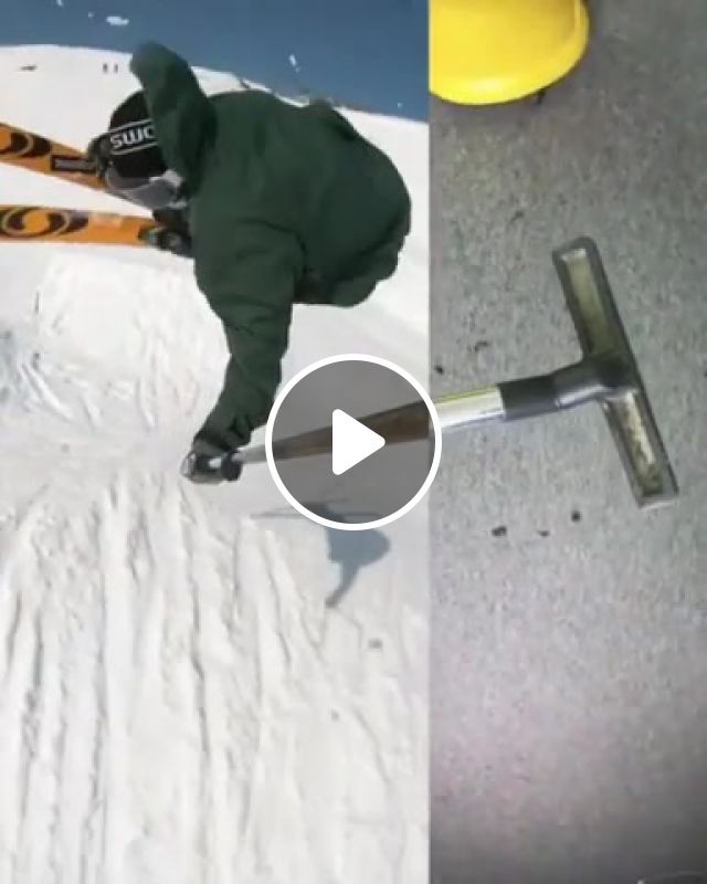 Jumping with a vacuum cleaner, Winter, Snow, Sports