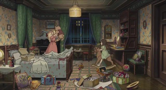 Marnie and the Bear, Presents, Gifts, Party, Sad, Teddy Bear, Bear, Happy, Girl, Anime Girls, Doves, Music, Ghibli, Anime, Marnie, When Marnie Was There, Omoide No Marnie