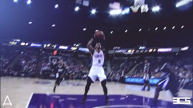 Russell Westbrook Sneaks in for the Two Handed Tomahawk, Basketball, Byasap, Dunk, Btudio, Nba, Sports