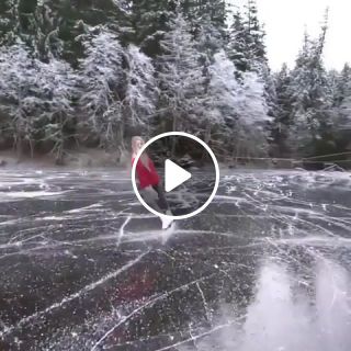 Figure skating on the lake