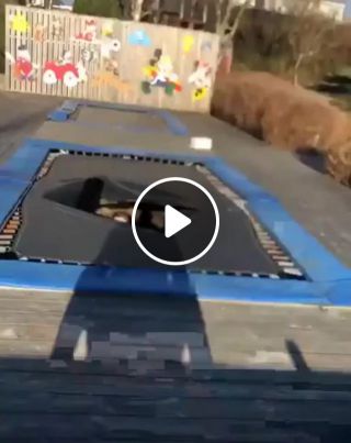 An amazing backflip on the trampoline