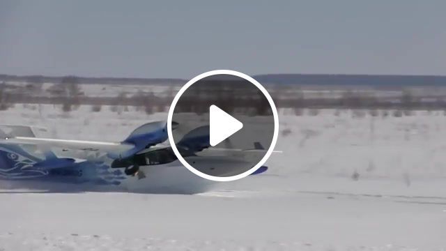 Snow take off, but how o o, l 44m, aircraft, aviation, seaplane, amphibian, landing on snow without landing gear, snow flight, lenny kravitz, fly away, plane, aeroplane, russia, crazy russians, crazy pilots, ace, science technology. #0