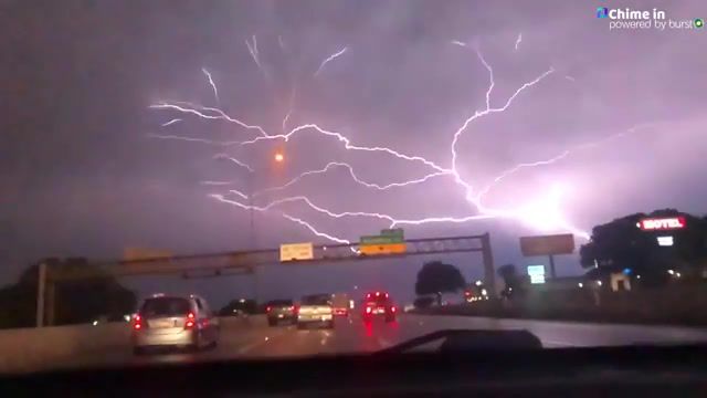 Big lightning cuts through the sky, lighting, lighting strike, dope, epic, nature, amazing, trap, awesome, crazy, skyfall, big lightning, nature travel.