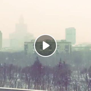 First heavy snowfall of winter in Moscow